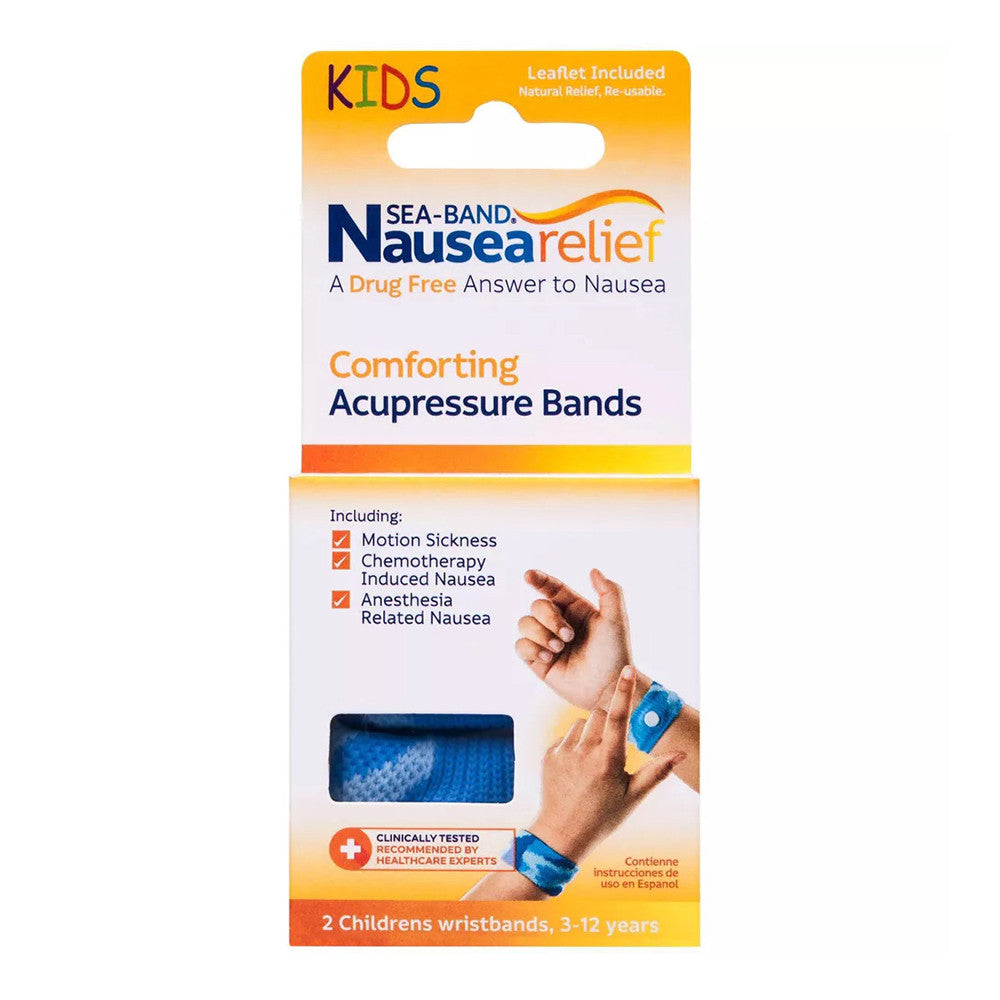 Sea Band Nausea Relief Comforting Acupressure Bands for Kids, 1 pair